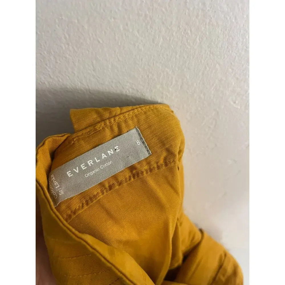 Everlane 8 The Fatigue Jumpsuit Cotton Linen Blend Pants Sleeveless Mustard